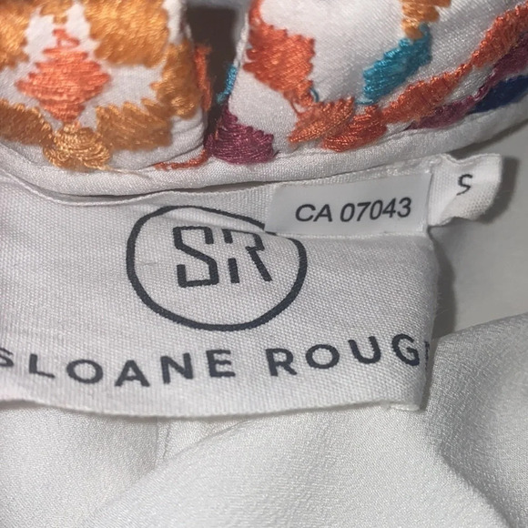 Sloan Rouge  luxury Aztec embroidered open kimono cover up Sz S - Picture 6 of 14